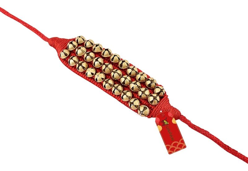 UAPAN Brass Ghungroo Anklets Bells For Women I 3 Line Pad I Red I 2 Pair I Perfect for traditional Indian dance - Image 5