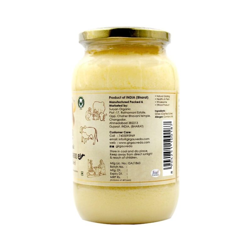 Gir Ahinsak Gau Ghee – Vedic, Ethical, Desi Pure Breed Gir Gaumata (A2), Bilona, Grass-Fed, non-GMO – Good for Health, 1 liter - Image 2