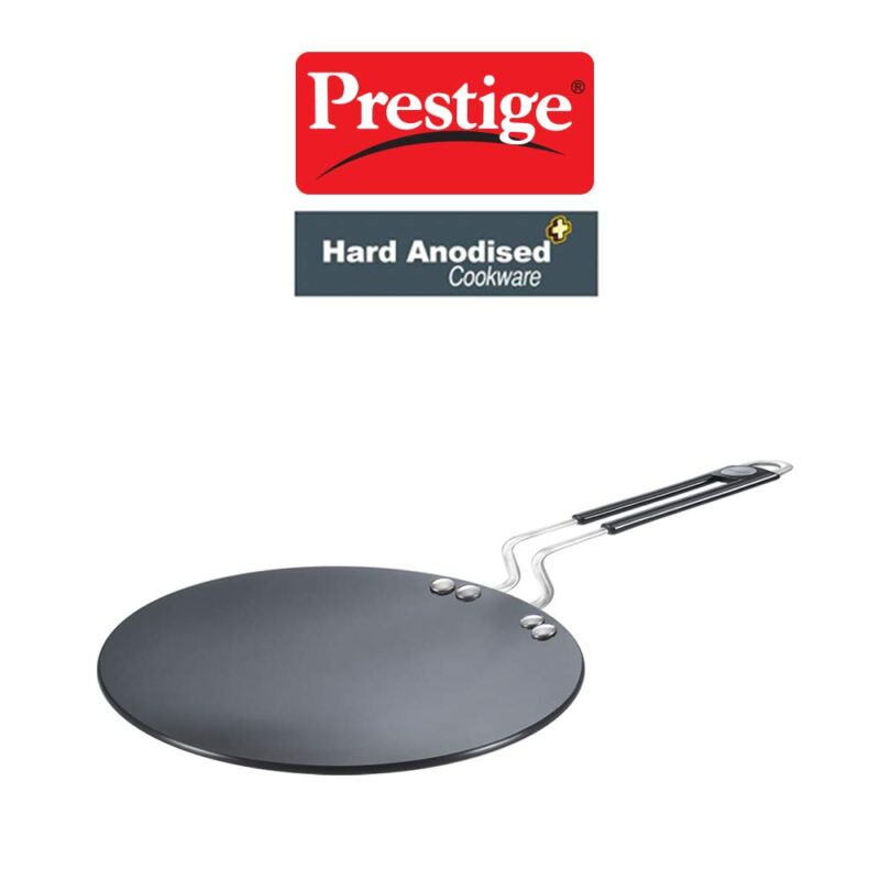 Prestige Hard Anodized Roti/Chapati Tawa (Aluminium)|Wide Base with 24.5 cm|Perma Cool Handle|Gas & Induction Compatible|2 Years Warranty - Image 3