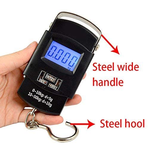 FADMAN DIGITAL HEAVY DUTY PORTABLE 50KG SCALE FOR KITCHEN AND LUGGAGE Portable 50Kg Scale for Kitchen and Luggage | weight machine for Home kitchen Digital weighing hook scale ,Kitchen weighing scale kitchen, Black - Image 5