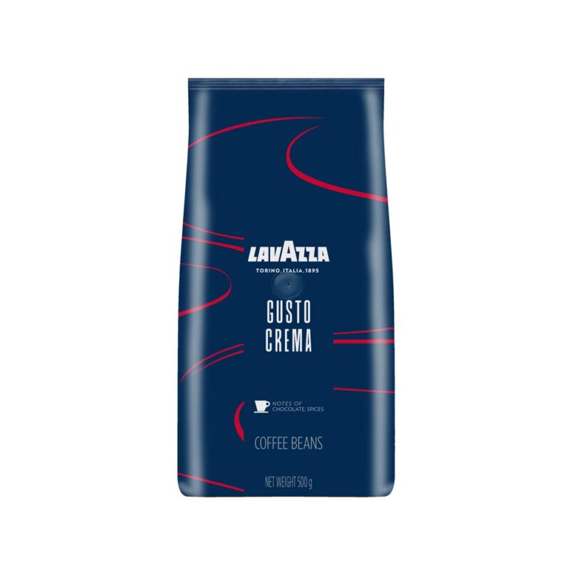 Lavazza Gusto Crema, Roasted Coffee Beans, 500g, Bag