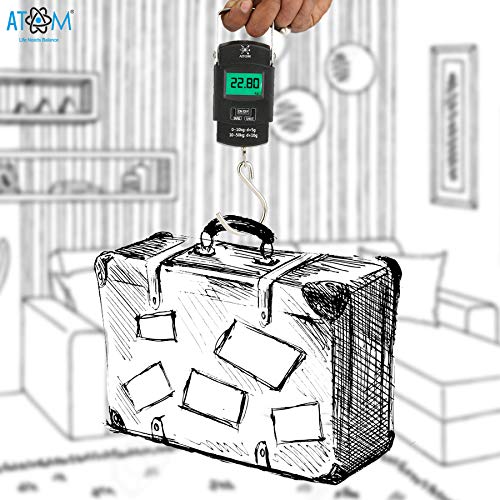 ATOM A 302 Electronic Digital Hanging Stainless Steel Hook Luggage Portable Scale with LCD Display for Industrial Fishing Factory Use Capacity 50Kg - Image 7