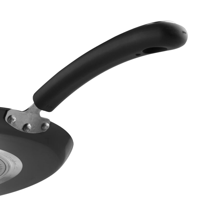 Vinod Hanos Non-Stick Dosa Tawa 30 cm Diameter, Hard Anodised Non-Stick Coating with Bakelite Riveted Handle - 5.25 mm Thickness, Black (Induction and Gas Stove Friendly) - Image 5