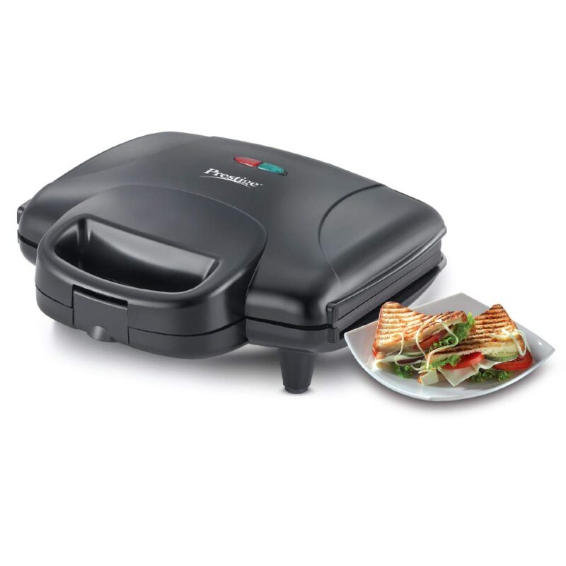 Prestige PGMFD 01 800W Sandwich Maker (Black) & Prestige Hard Anodised Aluminium Plus Cookware Induction Base Roti Tawa, 22.5cm, Black - Image 7