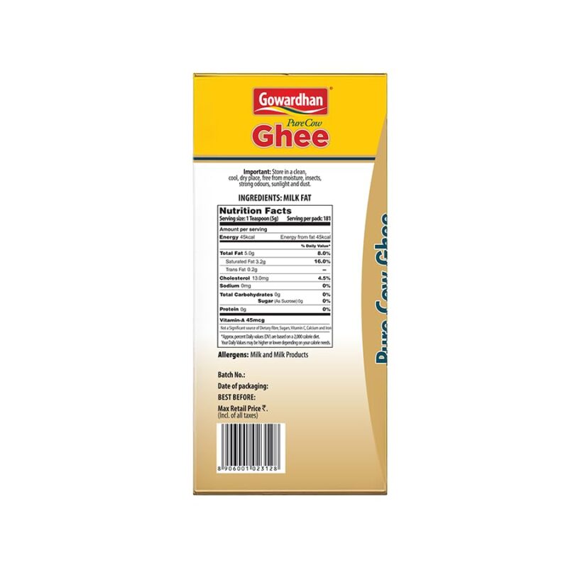 Gowardhan Ghee, 1 Litre Rt Pack lock and seal container free - Image 7