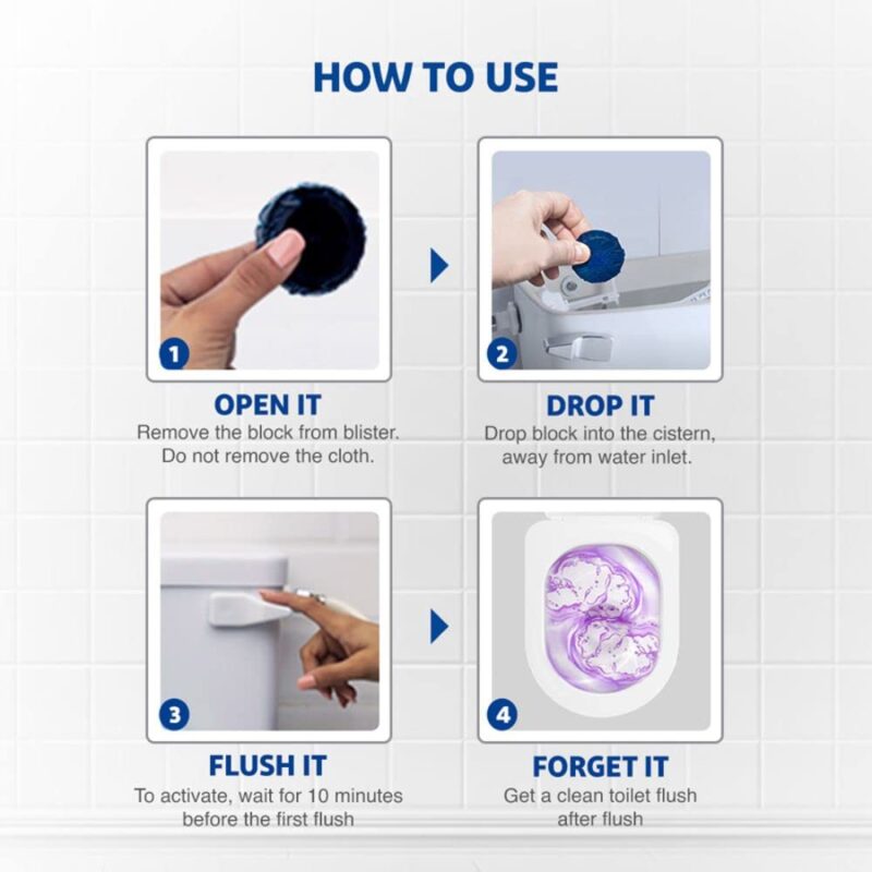 Harpic Flushmatic In-Cistern Toilet Cleaner Blocks, Lavender - 150 g & Harpic Drain Xpert Drain Cleaner Powder (50g x 8) | Effective Sink Cleaner, Drain Blockage Remover, Drain Pipe Cleaner - Image 6