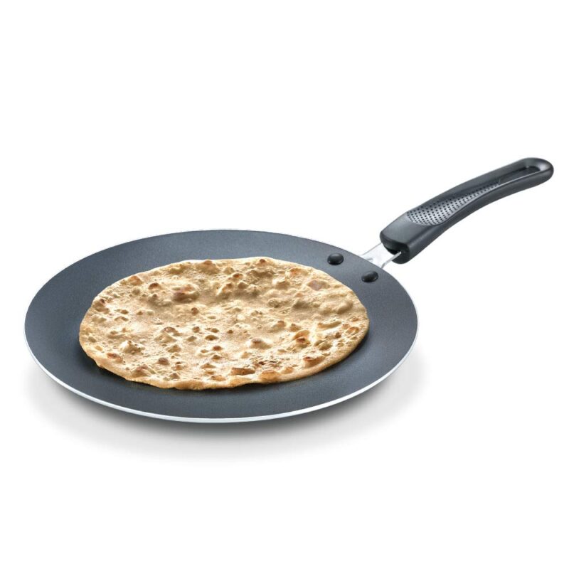 Prestige Omega Select Plus Non-Stick Concave Tawa, 28cm, Black - Image 4