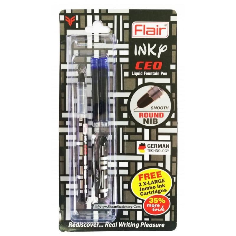 Flair Inky Series Cars Liquid Ink Fountain Pen, Blue Ink