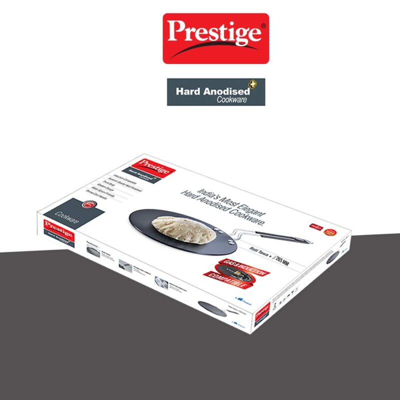 Prestige Hard Anodized Plus Roti/Chapati Tawa (Aluminium)|Wide Base with 26.5 cm|Perma Cool Handle|Gas & Induction Compatible|2 Years Warranty - Image 3