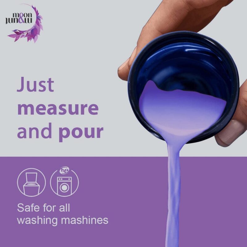 Moon & Mount liquid detergent, top load front load, detergent liquid for washing machine - balanced PH, Non-toxic 5+1L (Lavender) - Image 3
