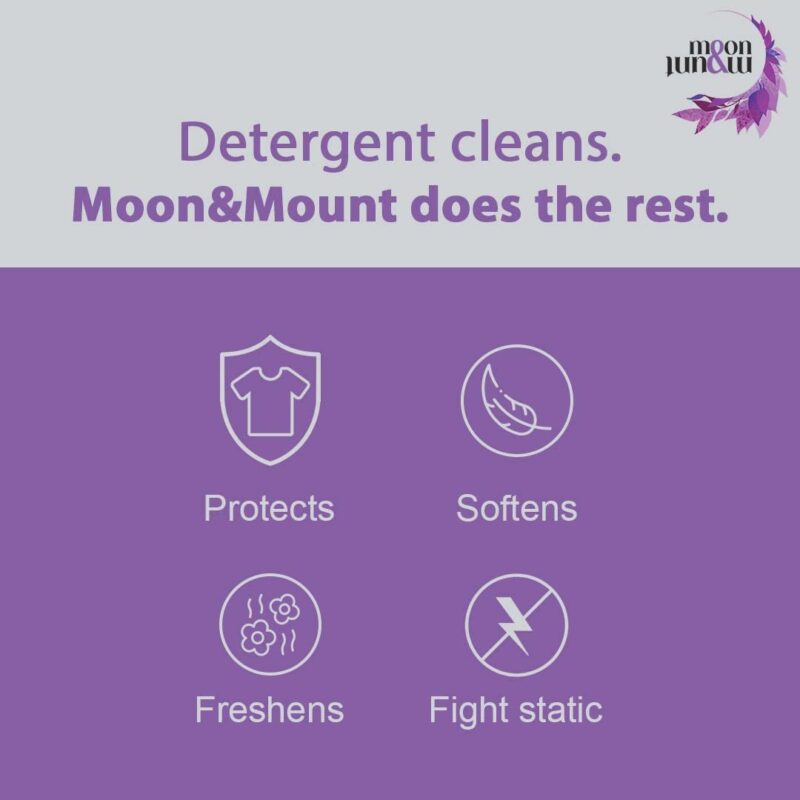 Moon & Mount liquid detergent, top load front load, detergent liquid for washing machine - balanced PH, Non-toxic 5+1L (Lavender) - Image 6