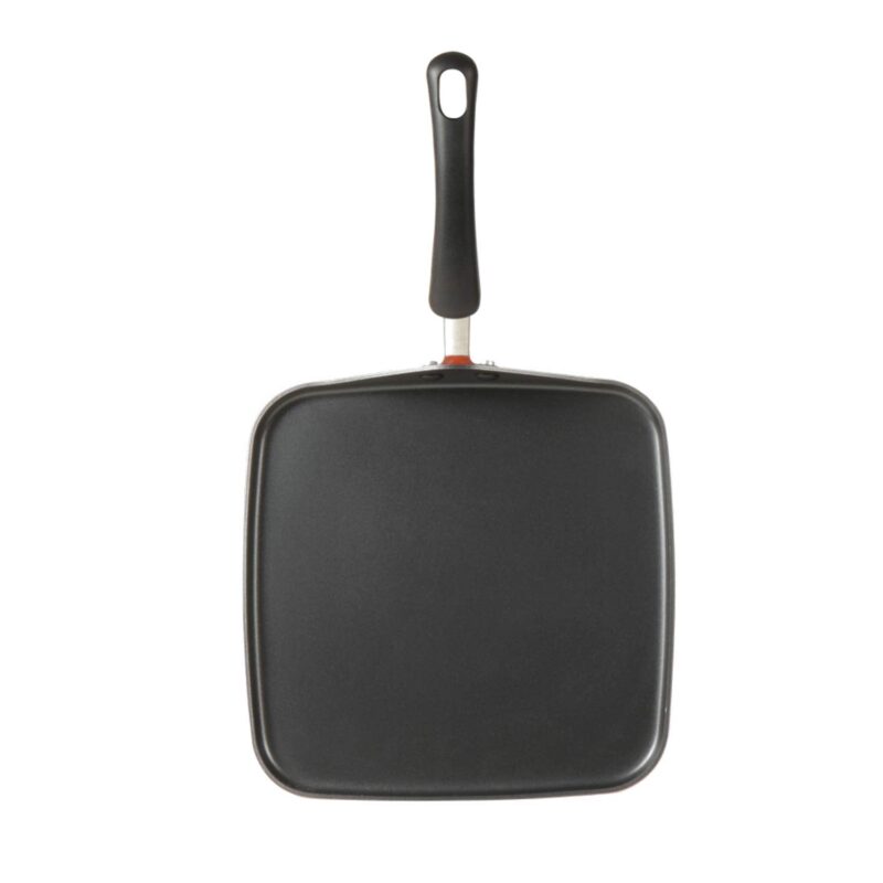 Meyer Non Stick Aluminium Square Tawa, 28 cm, Orange - Image 3