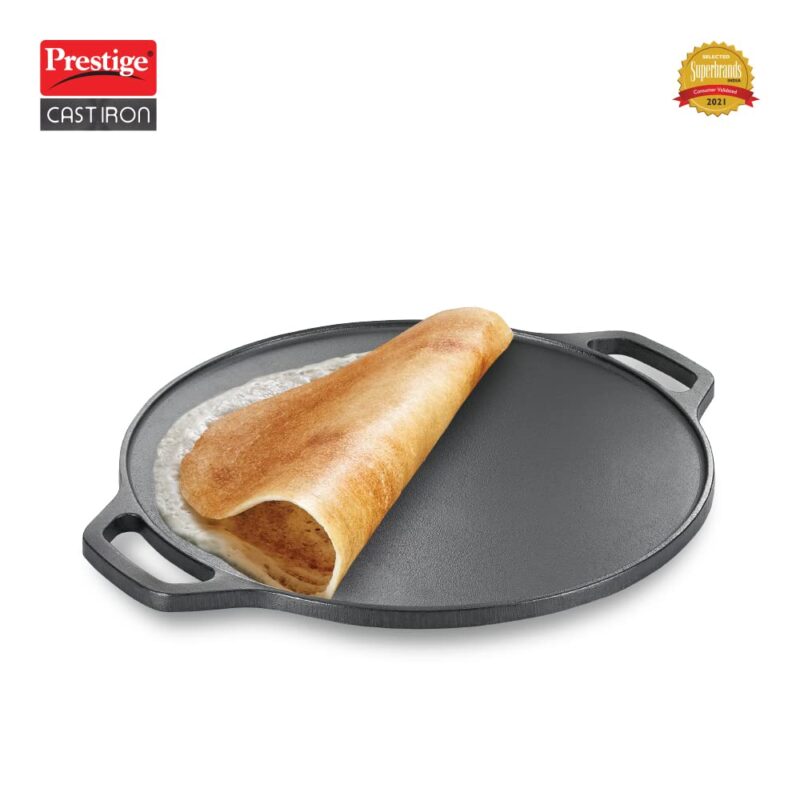 Prestige 30 cm Cast Iron Dosa Tawa|Super Durable(Lasts for Generation)|Retains Heat for Long|10 Years Warranty - Image 4