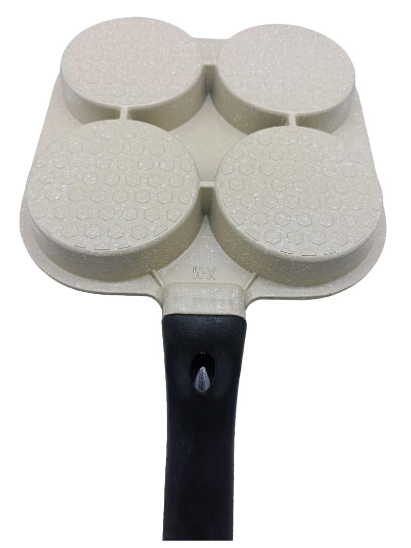 VDNSI 4 Hole Non Stick Egg Frying pan,Multi-Purpose Frying pan for Omelet uttapam,idli Burger Poached Egg Kitchen Breakfast(1pcs) (White) - Image 5