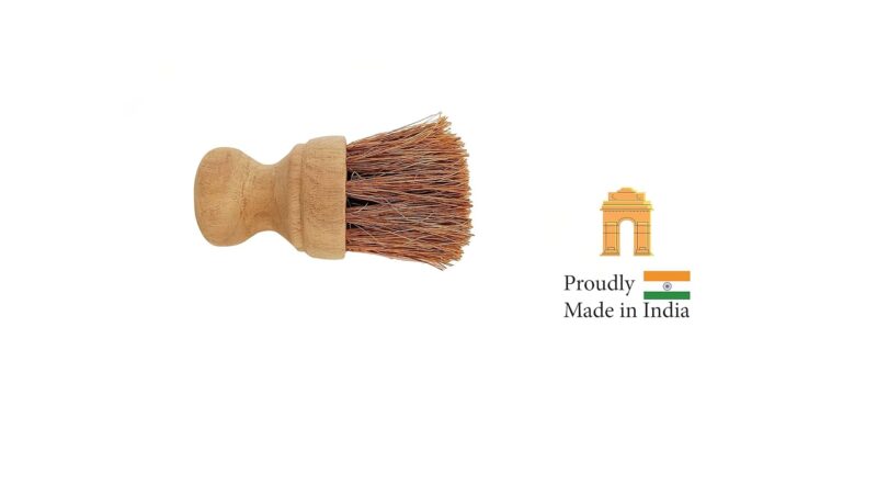 Palmera Natural Coir Tawa Brush for Spreading Oil on Dosa Tawa, Iron Tawa, Roti Tawa & Low Oil Frying on Pans (Fully Natural Food Grade Vaarnished Wood, 9X6X6 cm) (Pack of 1) - Image 8