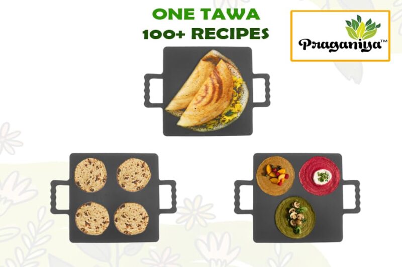 PRAGANIYA Iron Dosa Tawa for Dosa/Roti/Chapati 12 Inch Heavy Gauge Square Tawa Induction & Gas Compatible - Image 4
