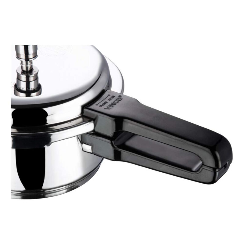 Vinod Cookware Induction Friendly Sandwich Bottom Pressure Cooker with Lid, 3-Pieces, 3 Liters, 3-Pieces, Silver - Image 4