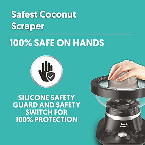 Preethi Cocosta Kp001 Coconut Scraper&Citrus Juicer,100% Safe Dual Protection Scraper With Safety Switch&Silicon Cap,Spillage Free Collection Bowl,100 Watt,2Yr Guarantee, - Image 7