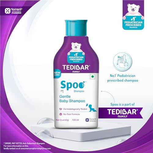 Spoo Shampoo No-Tear Formula Baby Shampoo 125Ml From Tedibar Family | Gentle On Scalp | No. 1 Pediatrician Prescribed Anti Seborrheic Shampoo* - By Torrent Pharma - Image 4
