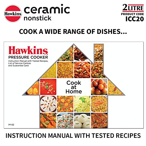 Hawkins 2 Litre Ceramic Nonstick Pressure Cooker, Induction Inner Lid Cooker, Granite Contura shaped Cooker, Best Cooker, Blue (ICC20) - Image 3