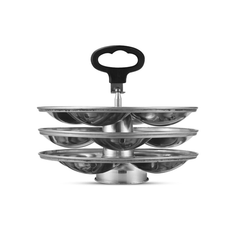 DACE Lite 3 Plate Ss Idli Cooker With Whistle Indicator | Idli Cooker Stainless Steel Pot Steamer| Steel Idli Maker With Silver Lid- 3 Plates- 12 Idlies, 0.5 Litre - Image 6