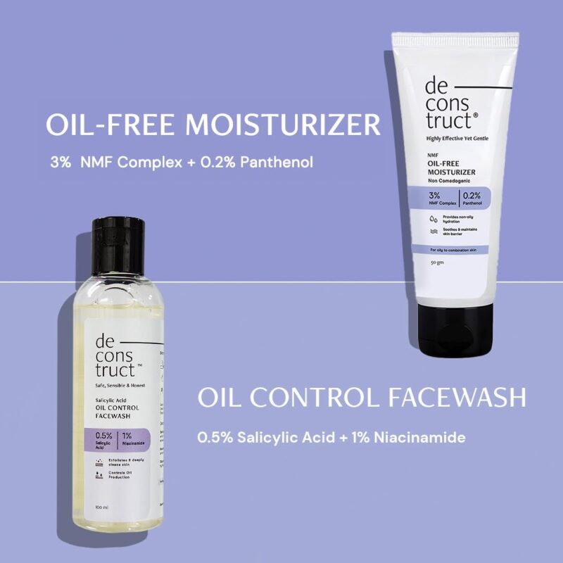 Deconstruct Daily Oil Free Cleanse & Hydrate Duo - Oil Control Face Wash + Oil- Free Moisturiser | Oil-free and Hydrated skin | Oily Acne Prone Skin - Image 7