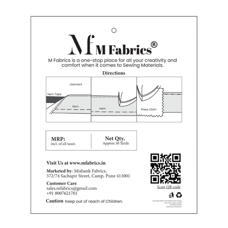 M Fabrics Hem Tape Rivil Civil Fabric Fusing Tape Double Sided Adhesive Hem Tape Iron on Tape (White) Buckram Interfacing Interlining Fusible 100 Yards Sewing - Pack of 2 Pieces - Image 4