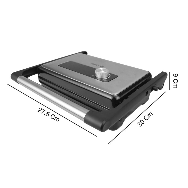 iBELL SM1700G Sandwich Maker with Floating Hinges, 1700Watt, 180 Degree Openable Plates for Grill/Toast, Temperature Control Knob (Black) - Image 3