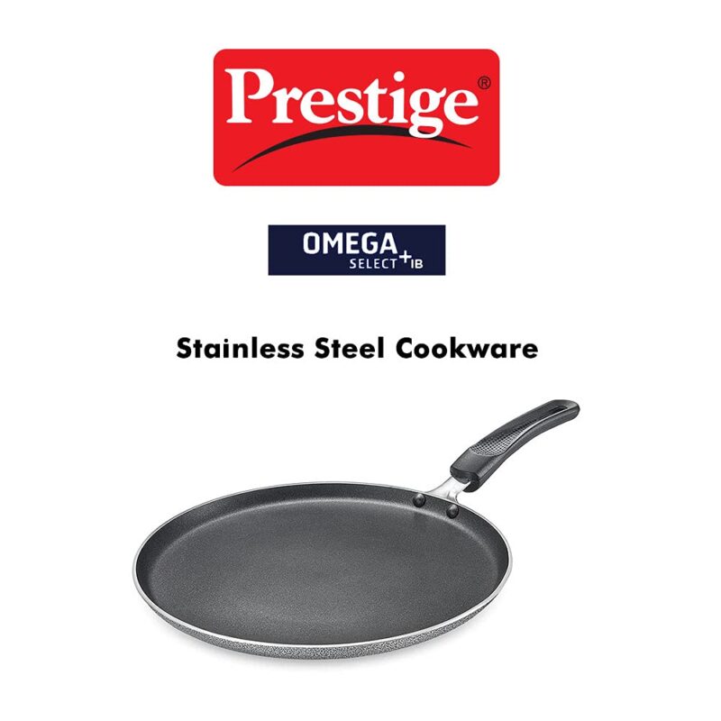 Prestige Aluminium Omega Select Plus IB Non-Stick Omni Tawa, 25 cm, Multicolour, Medium - Image 3