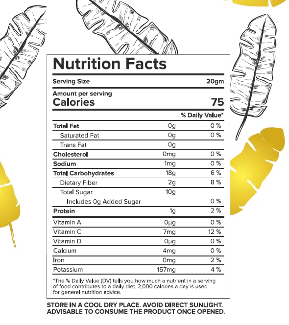 Nectar Superfoods Freeze Dried Banana | No Preservatives, No Added Sugar, Healthy Dried Fruit | 100% Natural, Vegan, Gluten Free Snack for Kids and Adults | 20 gram Pouch (PACK OF 1) - Image 7
