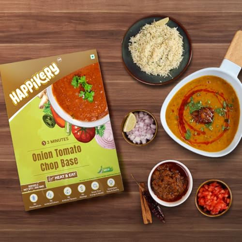 Happikery Onion & Tomato All-Purpose Masala Gravy Base 1kg (Veg Mix, Upto 5-7 Servings) | Ready to Gravy Paste with Blended Spices| No Preservatives or Artificial Colors| Indian and Mughlai Delicacies | Ready in 3 min - Image 4