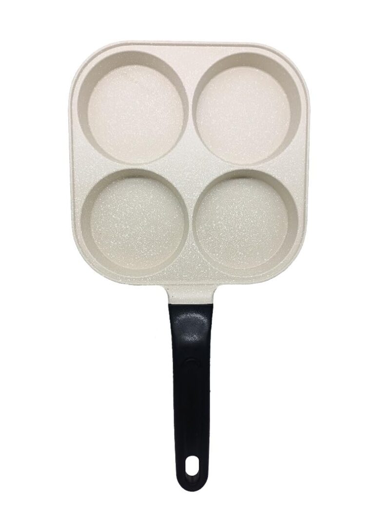 2heet Non Stick Appam Maker Uttappa Tawa (4-Cavities), Granite Uttapam Pan, Gas&Induction Compatible, 19.5 cm, PFOA Free (Beige) - Image 6