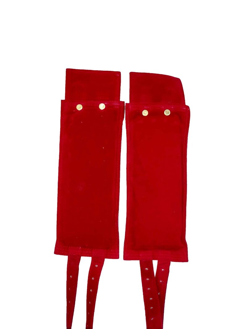 Shri Kalaivani Women's Brass Ghungroo In Maroon Velvet Pad for adult in Classical Dance with Adjustable Strap (Red, Maroon, 3 Line) - Image 3