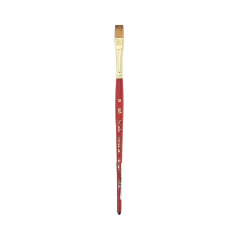 Princeton Heritage Short Handle Flat Shader Paint Brush | Maximum Colour Holding Capacity | Even & Consistent Flow | Fine Detail to Broad Washes| Size - 10