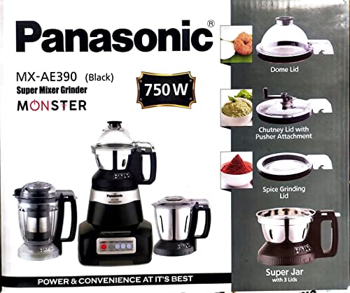 Panasonic MX-AE390 (Black) Monster Super Mixer Grinder 750W With 3 Jar - Image 5