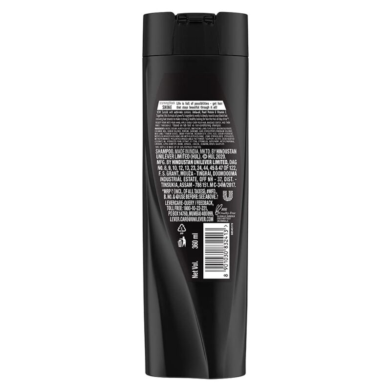Sunsilk Stunning Black Shine Shampoo 340 ml, With Amla + Oil & Pearl Protein, Gives Shiny, Moisturised, Fuller Hair - Image 6