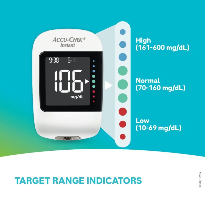 Accu-Chek Instant Blood Glucose Glucometer Kit with Vial of 10 Strips, 10 Lancets and a Lancing device FREE - Image 6