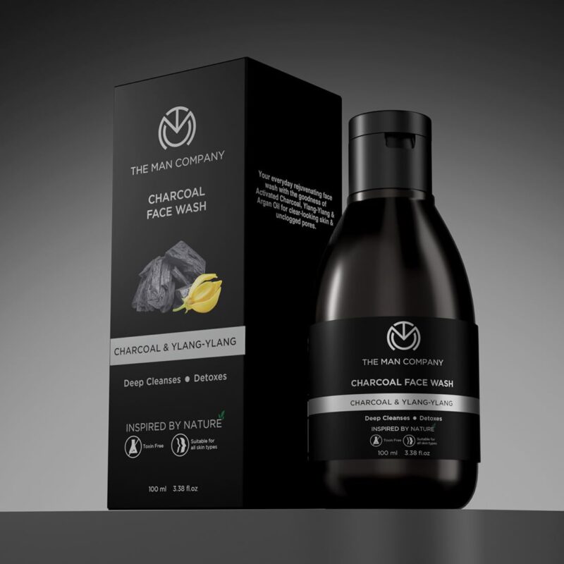 The Man Company Activated Charcoal Face Wash for Men - 100ml | Exfoliating & Brightening Cleanser | Enriched with Ylang Ylang & Argan Essential Oils | Anti Pollution Acne Oil Control | Deep Cleansing | Blackheads Removal - Image 3
