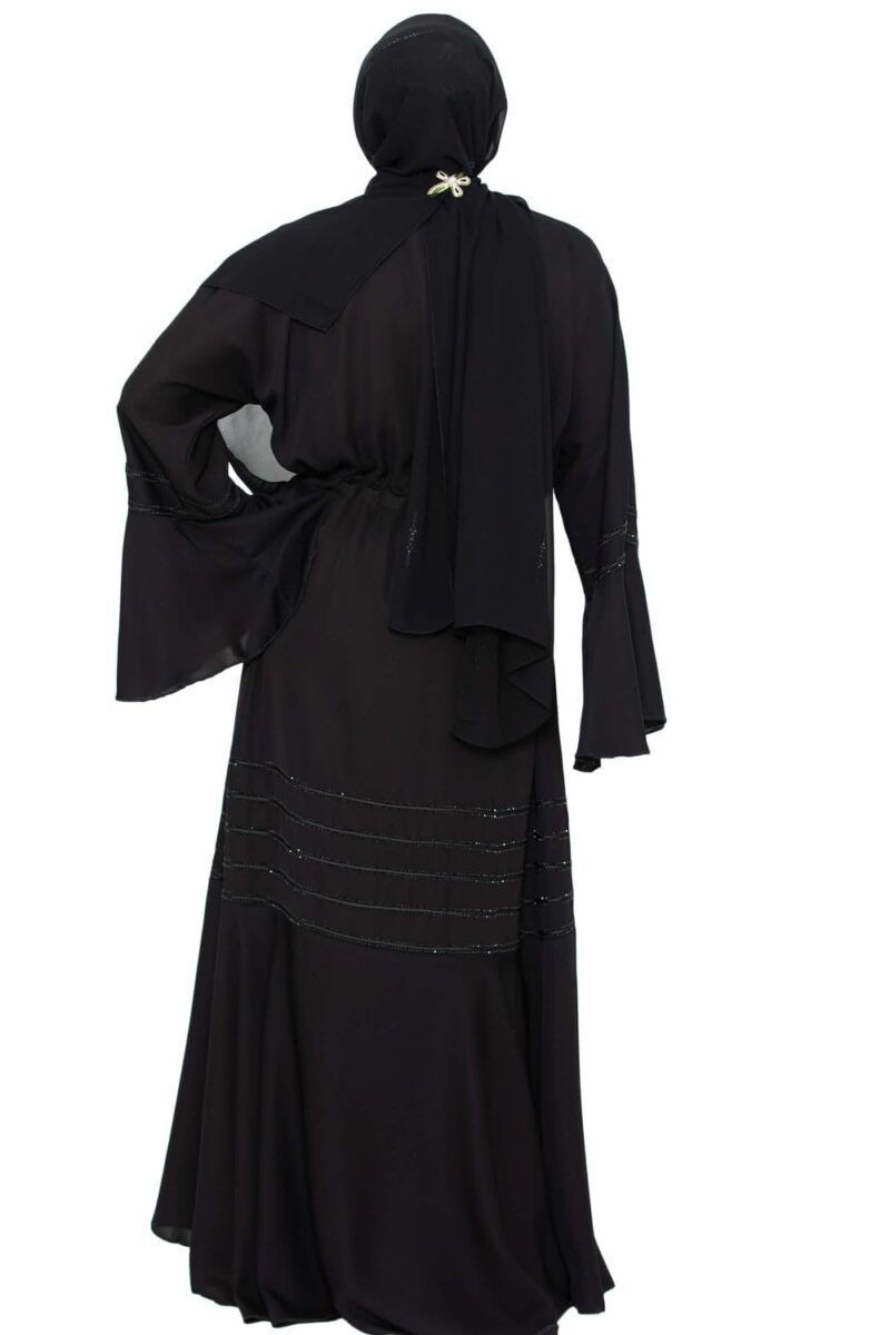BURAQUE DESIGNER Nida fabric Free Size Muslim Burqa/Abaya & Burkha Dress for Muslim women and Girl's (P03-Black Stone-Burkha) - Image 2