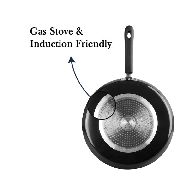 Vinod Hanos Hard Anodised Non Stick Dosa Tawa - 27 cm| 5.25mm Thick | 5X Long Lasting Tawa | Soft Touch Handle | Metal Spoon Friendly | Induction & Gas Base | 2 Year Warranty - Image 6