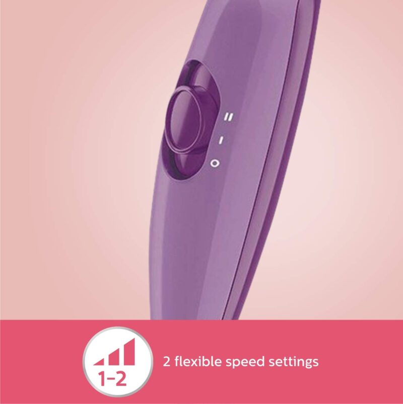 Philips HP8100/46 Compact Hair Dryer| 2 Flexible heat setting| ThermoProtect prevents overhearting | 1000 Watts- Purple - Image 7