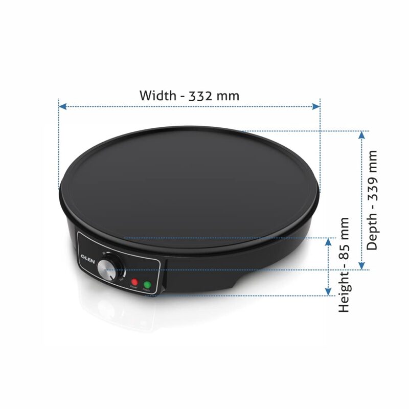 Glen Electric Dosa Maker Machine makes Dosa, Chilla, Pancakes, Crepes, Parantha, Uttapam, Omelettes, 30cm Non-Stick Cooking Plate (SA-3038) Black, 2 Years Warranty - Image 5
