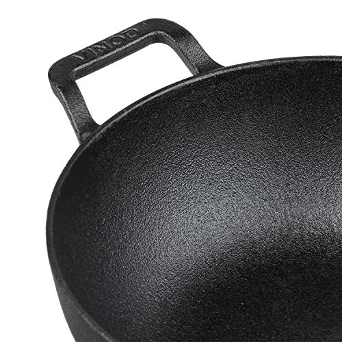 Vinod Legacy Pre-Seasoned Cast Iron Kadai with Lid 4.3 L Capacity (26 cm Diameter) - Induction and Gas Stove Friendly, Black - Image 4