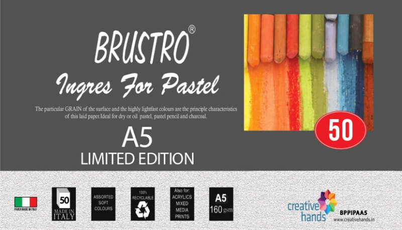 Brustro Artist's Pastel Papers, A5 Size, 160 GSM, Assorted Soft, 50 Sheets - Image 2