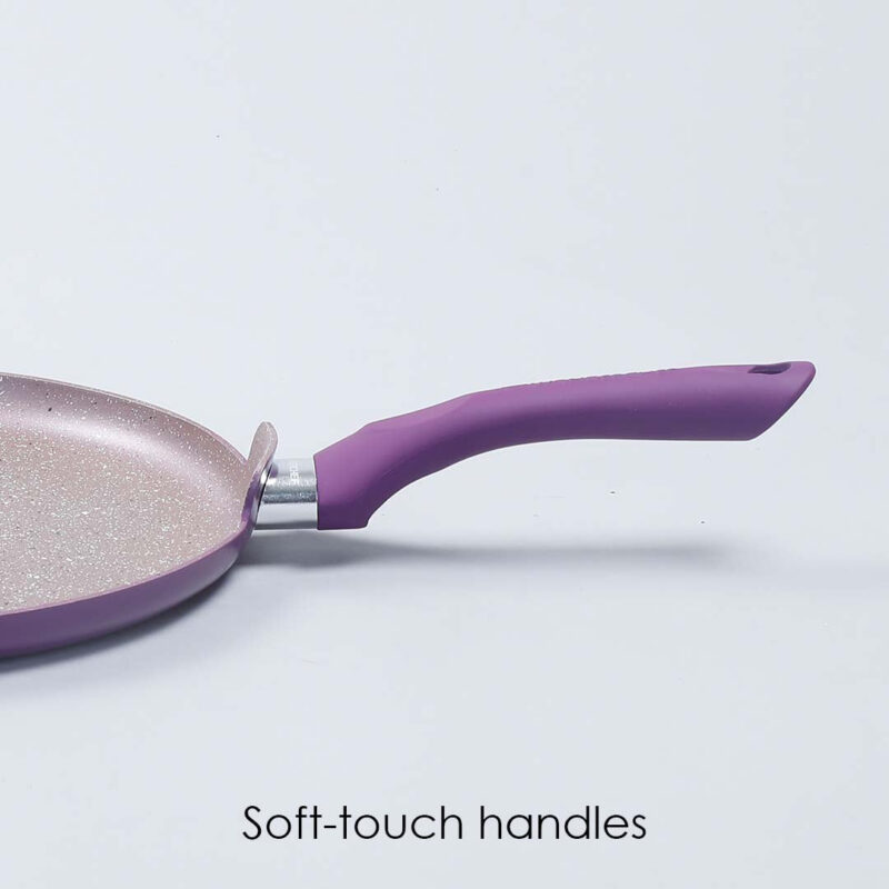 Wonderchef Renewed Royal Velvet 24cm Non-Stick Dosa Tawa | Induction Bottom | Soft-Touch Handle | Virgin Grade Aluminium | 3mm Thick | PFOA and Heavy Metals Free - Image 5