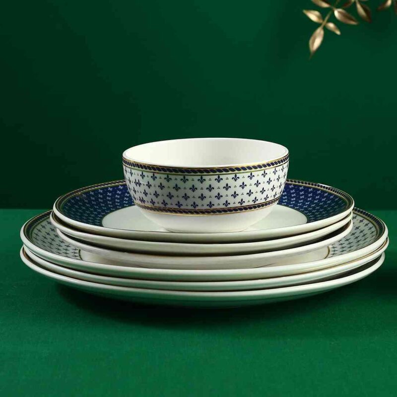 Sicilia Fine Bone China Dinner Set - Royal Blue - 20 Pcs Set - Image 4