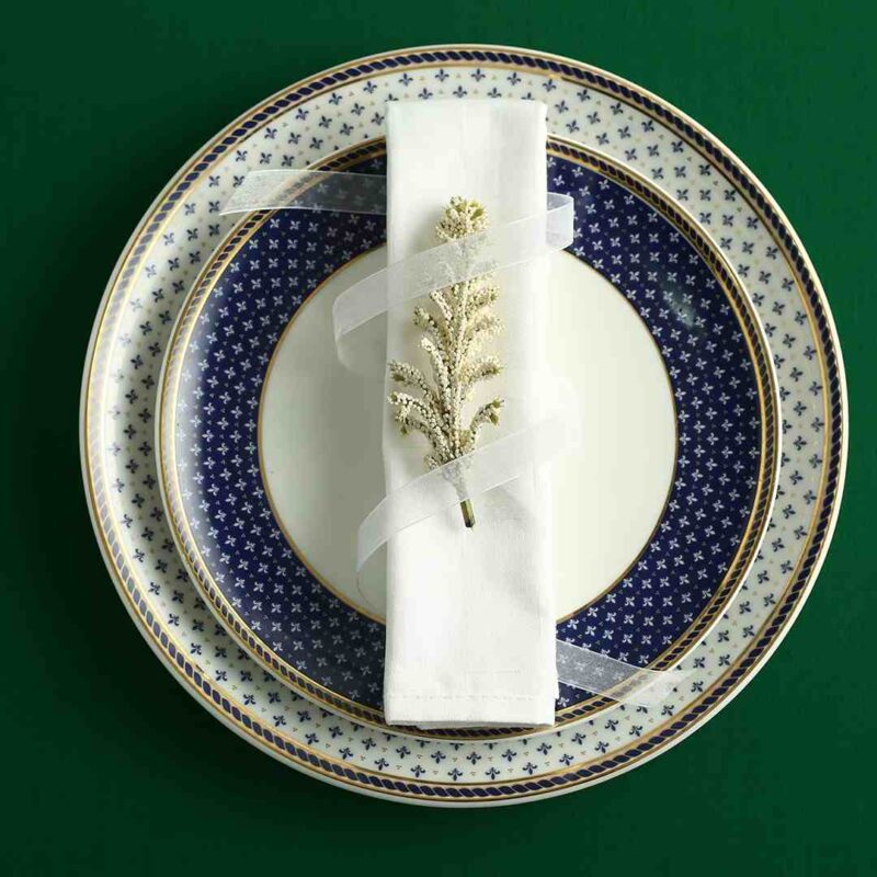 Sicilia Fine Bone China 10" Dinner Plate - Royal Blue - Set of 2 Pcs - Image 3