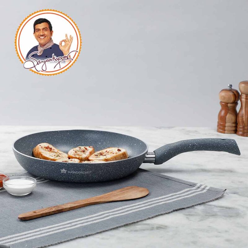 Granite 26 cm Non-Stick Fry Pan | 2 L | Grey | 5 Layer PFOA Free Non-Stick Coating | Compatible with Hot Plate, Hobs, Gas Stove, Ceramic Plate and Induction cooktop | 2 Years Warranty - Image 4