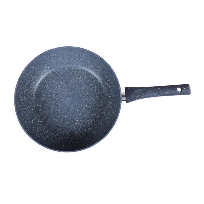 Granite 26cm Non-Stick Wok | Glass Lid | Induction Bottom | Soft-Touch Handles | Virgin Aluminium | PFOA and Heavy Metals Free | 3.5mm Thick| 26cm, 3.1 litres | 2 Year Warranty | Grey - Image 7