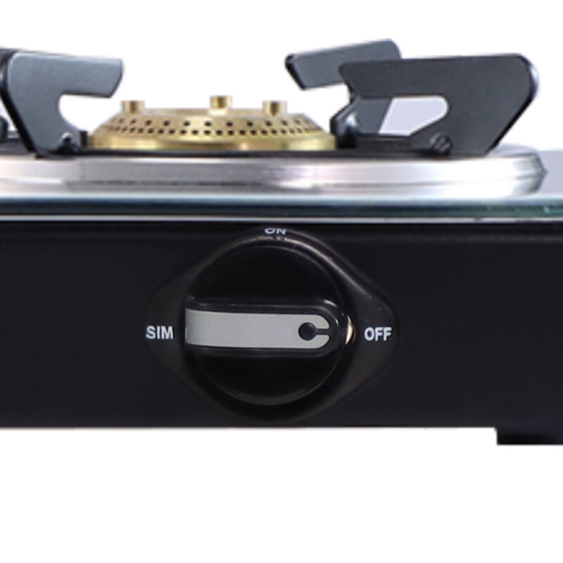 Platinum 2 Burner Glass Cooktop, Black 6mm Toughened Glass with 1 Year Warranty, Ergonomic Knobs, Stainless Steel Drip Tray, Manual Ignition Gas Stove - Image 4
